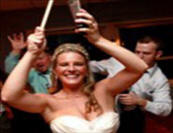 Bride rocking the cowbell!